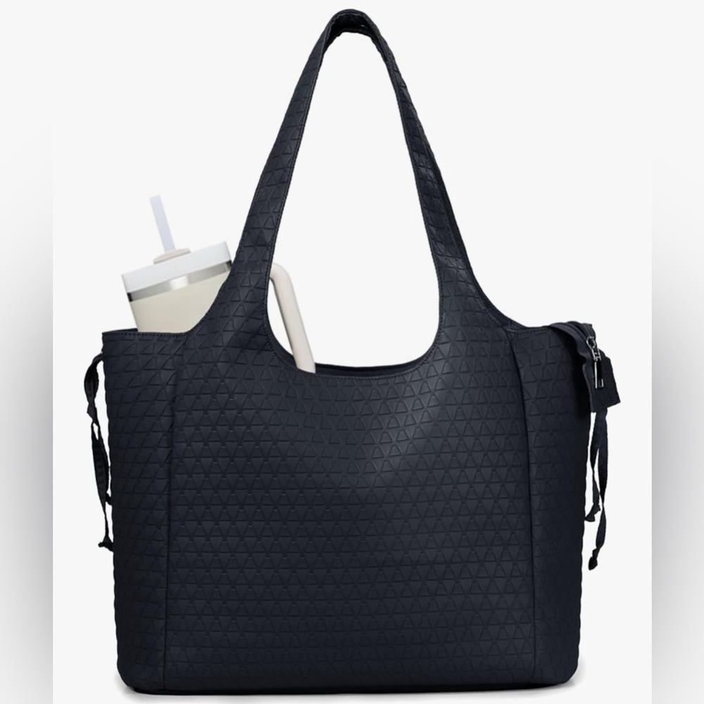 Wandering Nature Faux Leather Laptop Work‎ Tote Black Brand New